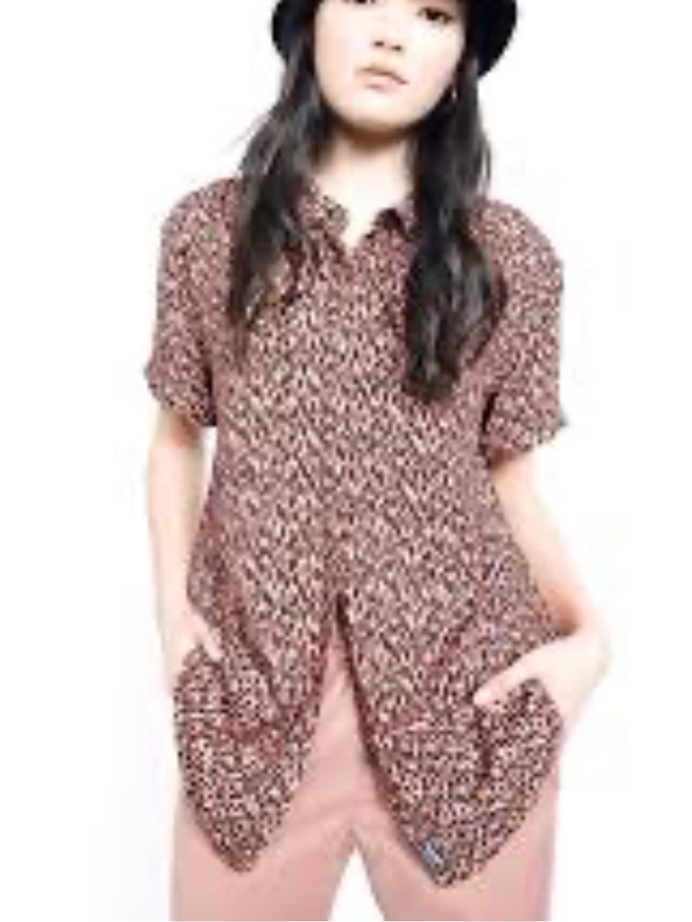Wildfang Empower Short Sleeve Button Down Shirt Size M